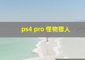 ps4 pro 怪物猎人